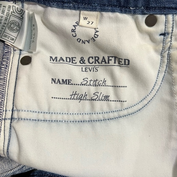 LEVI’S Made & Crafted Premium Denim Stitch High Slim Jeans Dark Wash Size 27 - Picture 9 of 14